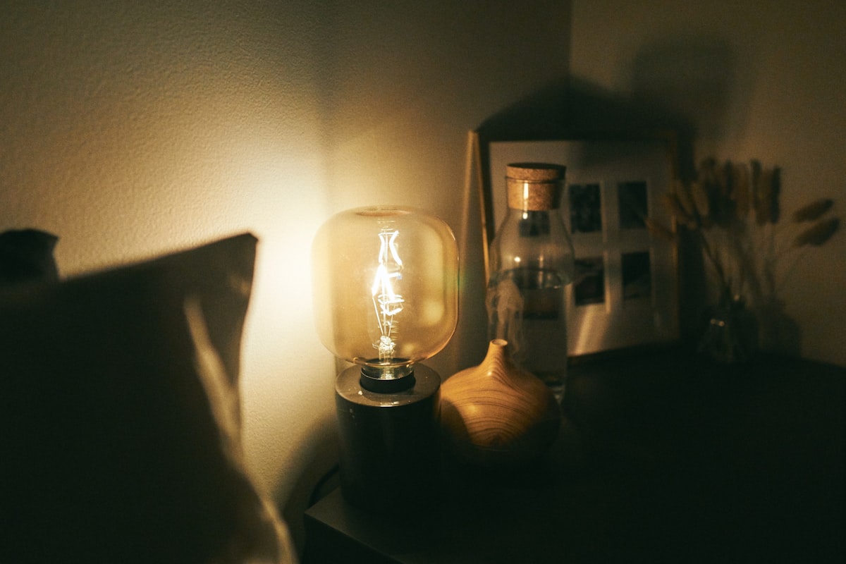 Bedside table lamp and night light case